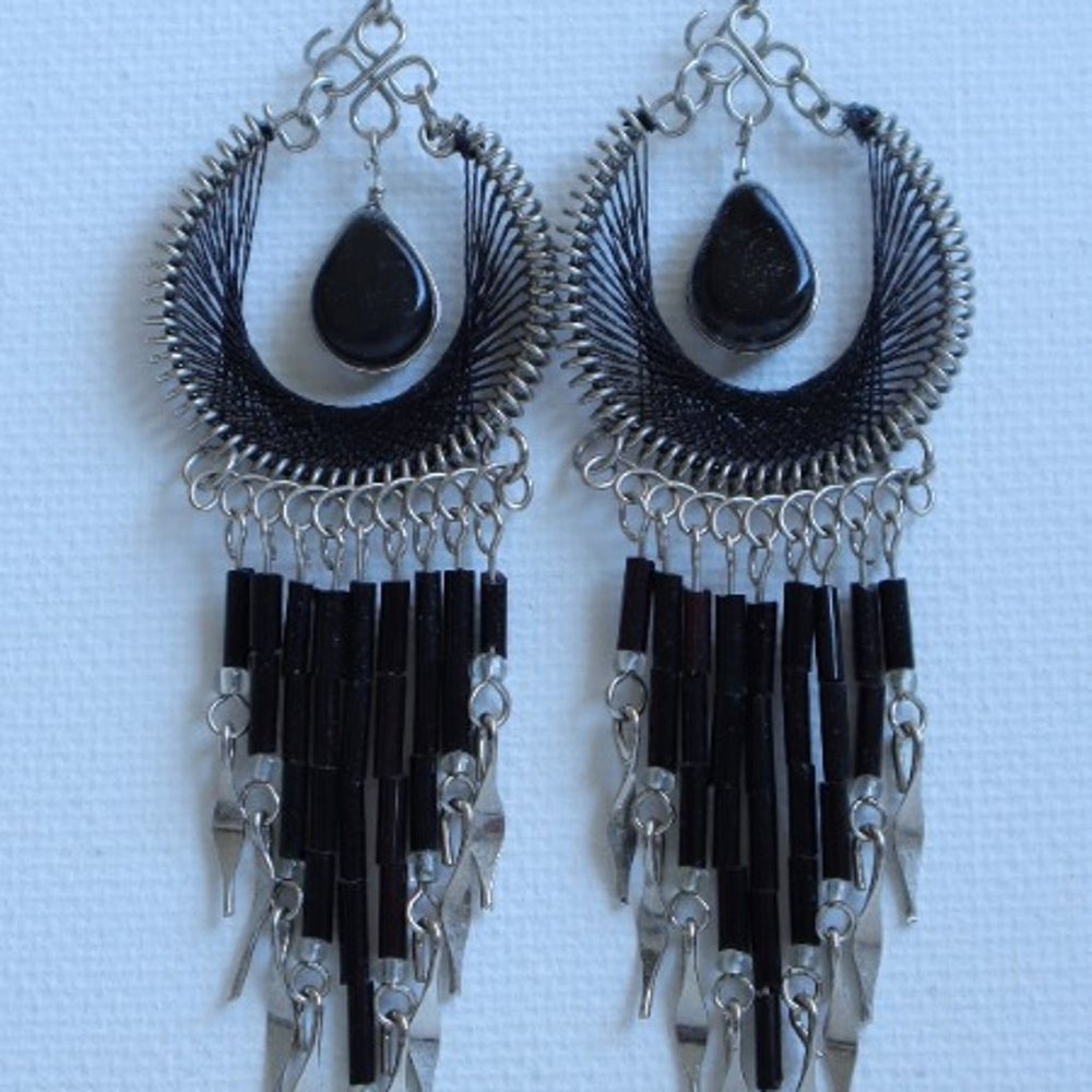 Black Chandelier Earrings